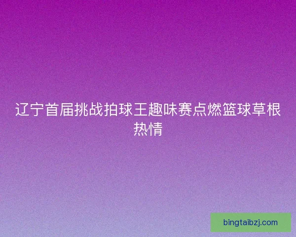 辽宁首届挑战拍球王趣味赛点燃篮球草根热情